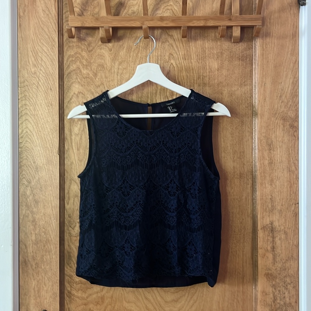 Forever 21 Lace Tank with Keyhole Detail